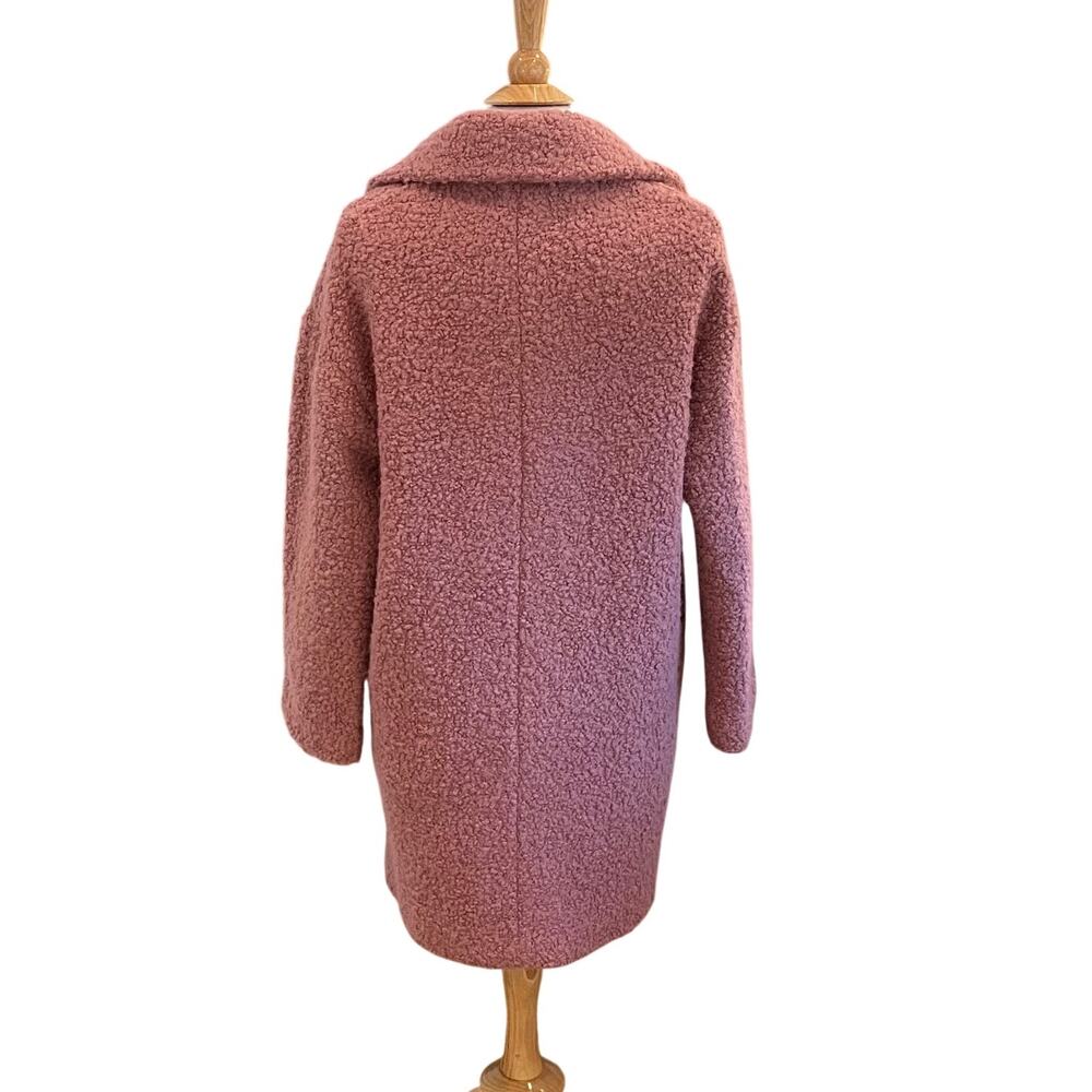 Topshop Pink Wool Blend Alicia Boucle Slouch Coat, Oversized, PeaCoat, Size S - Picture 5 of 15
